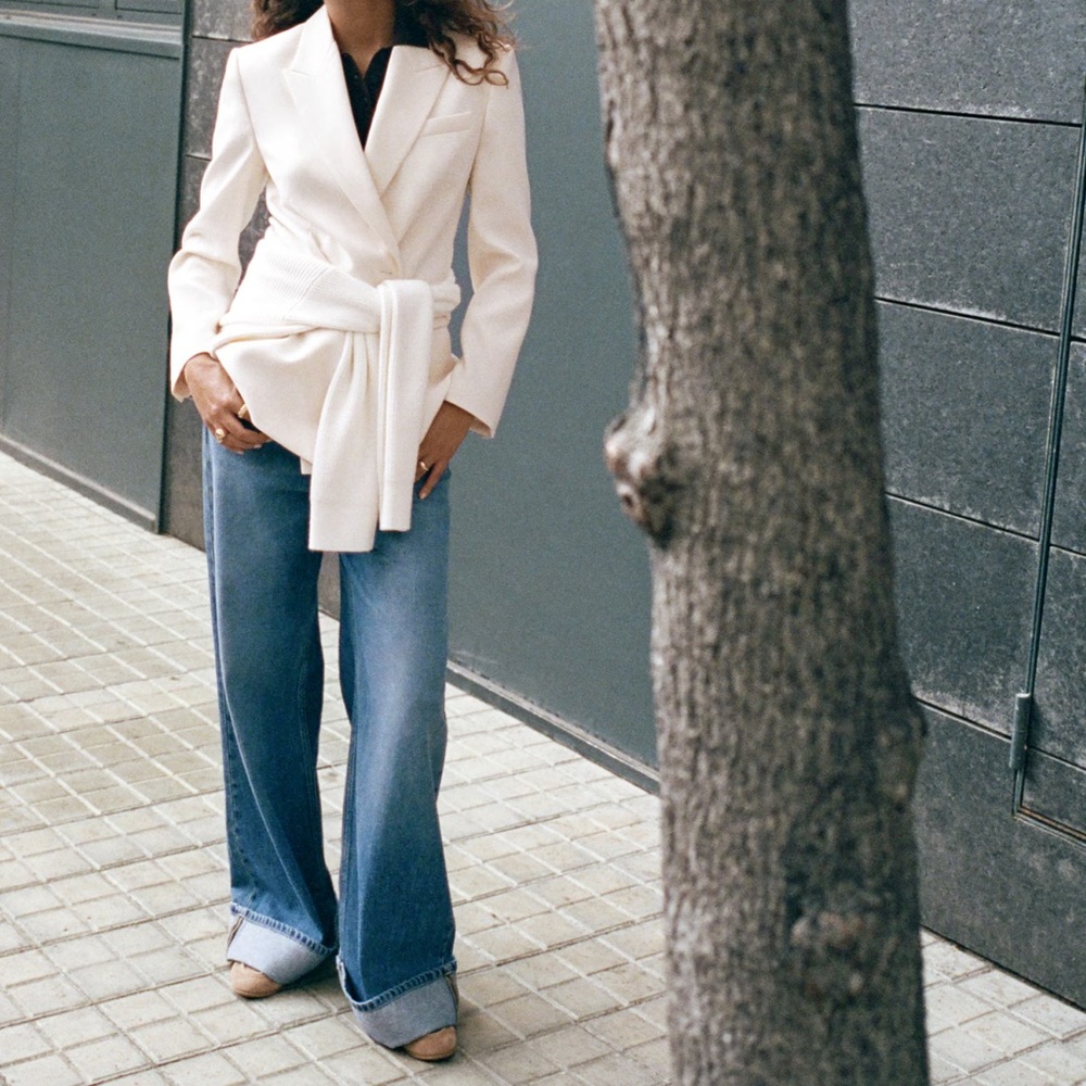 WIDE-LEG JEANS WITH TURN-UP HEM - Picture 5 of 9
